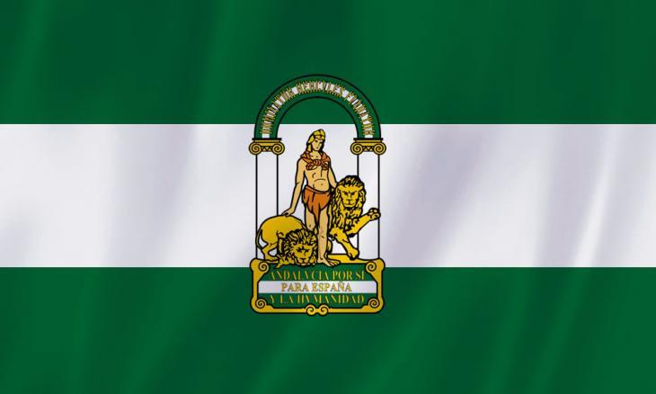 Comprar Bandera de Andalucía con escudo para exterior